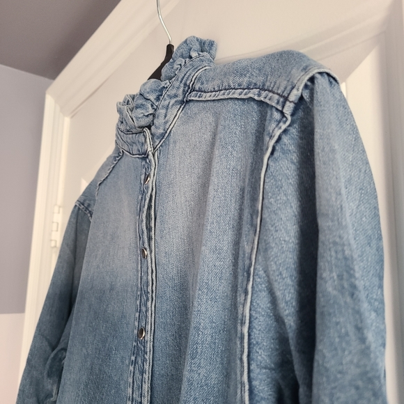 BA&SH Denim Cotton Button Down (Size - XS) - Picture 7 of 11